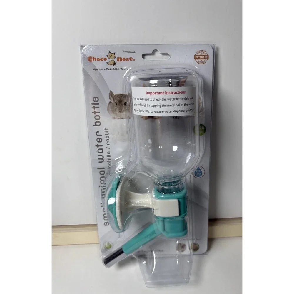 Choco Nose Small Animal Water Bottle‎ No-Drip 11.2 oz Chinchilla Rabbit BPA Free